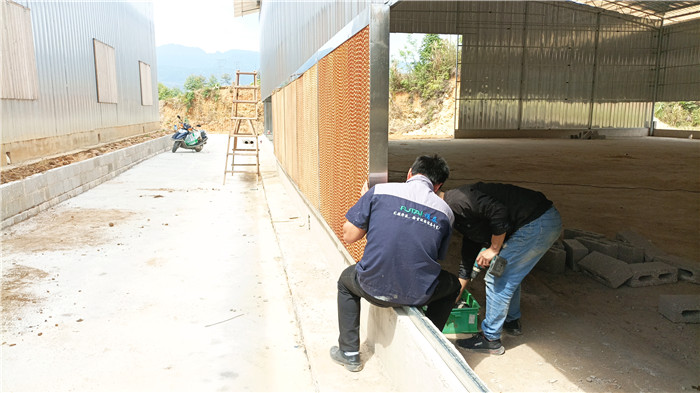 广东水帘降温工厂车间安装工程